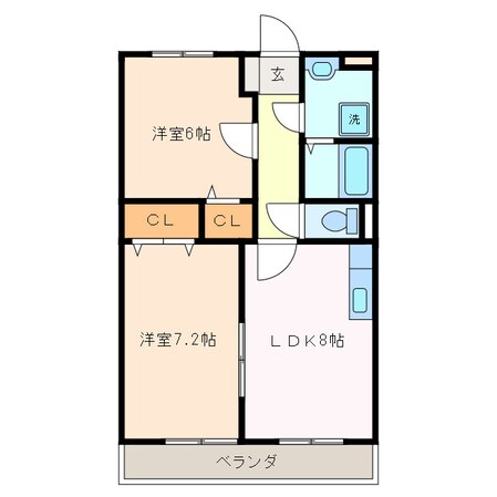 フラット立石A棟（伊賀市別府）の物件間取画像